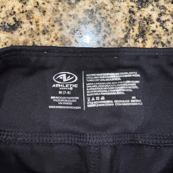 Athletic Works Black High-Waisted Leggings girls Size M (7-8) - Picture 2 of 4